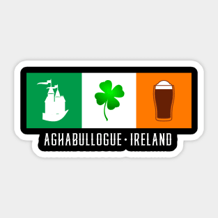 Aghabullogue Ireland, Gaelic - Irish Flag Sticker